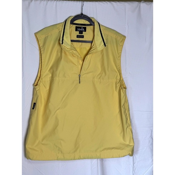 Ashworth Other - Ashworth Weather Sys Mens L Golf Vest Yellow Water Wind Resistant Quarter Zip